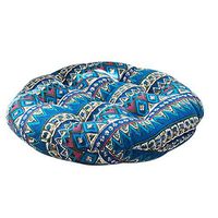 Meidexian888 Linen Seat Cushion,Blue Ethnic Style Chair Cushion Round Cotton Upholstery Soft Padded Cushion Pad Seat Cushion for Office Home Or Car (Multicolor, A)