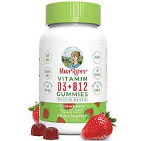 Vegan Vitamin D3+B12 Gummy (Plant-Based Gummies) by MaryRuth's - Made w/Organic Ingredients Non-GMO Vegan Paleo Gluten Free for Men, Women & Kids 1000 IU Vitamin D3 & 250 mcg Vitamin B12 60 Count