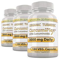 CurcumiPlex 3 Pack Highest Potency Turmeric Supplements Made with Turmeric Organic Turmeric Curcumin Capsules Best Turmeric Curcumin Organic Joint Nutrition Supplement, Back Nerve Pain Support Daily