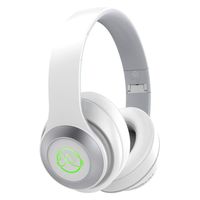 Bluetooth 5.0 Wireless Headphones Over Ear,Hi-Fi Deep Bass,Foldable Bluetooth Headset Over The Head with Mic&Comfortable Ear Muffs,20 H Playtime for Travel TV PC Cellphone Sport (White)