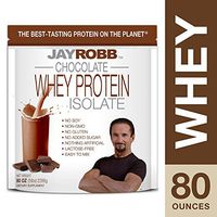 Jay Robb Whey Isolate Protein Powder, Low Carb, Keto, Vegetarian, Gluten Free, Lactose Free, No Sugar Added, No Fat, No Soy, Nothing Artificial, Non-GMO, Best-Tasting, 75 Servings (80 oz, Chocolate)