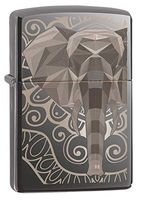 Zippo Elephant Fancy Fill Design, Black Ice Elephant
