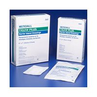 Kendall Healthcare Telfa Plus Barrier Island Composite Border Dressing 4" L x 6" W Size Sterile, Soft Nonwoven Backing, Super Absorbent, Non Adherent (Box of 25 Each)