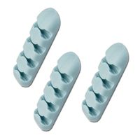 Cable Organizer Desktop, 3 Pcs Cable Clips Cord Hooks for Computer, Electrical, Charging or Mouse Cord Holder Blue