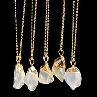 Meolin Fashion Irregular Natural Stone Necklaces Crystal Pendant Necklace,02#,48cm+8cm