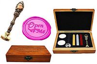 MNYR Vintage Open Me Gift Decorative Luxury Wood Box Gold Metal Peacock Wedding Invitations Gift Cards Paper Stationary Envelope Custom Logo Wax Seal Sealing Stamp Sticks Melting Spoon Gift Box Kit