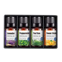 Iulove Essential 100% Pure Natural Aromatherapy Essential Oil 10ml 4 Bottles Gift Set,Water-Soluble Dropper Essential Oil for Car, Humidifier and Aromatherapy Machine