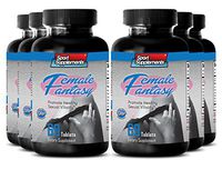 Pure Arousal and Sex Drive Herbal Supplement - Female Fantasy 742mg - to Improve Women's Sexual Desire, Overall Satisfaction, Increases Sexual Flame (6 Bottles 414 Tablets)