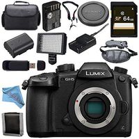 Panasonic Lumix DC-GH5 DC-GH5KBODY Mirrorless Micro Four Thirds Digital Camera + 64GB SDXC Card Memory Bundle