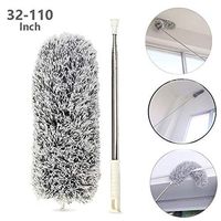 Extendable Microfiber Duster with Extra Long 110 Inches Telescopic Pole, Feather Duster with Bendable Head, Washable Hand Duster for Cleaning Dust Cobweb on High Ceiling Fans/Lights/Blinds/Cars