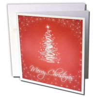 Merry Christmas Cards With Tree Red - Greeting Cards, 6 x 6 inches, set of 6 (gc_32486_1)