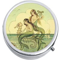 Mermaids Seahorse Medicine Vitamin Pill Box