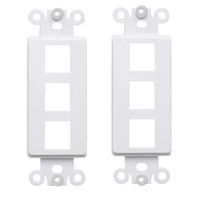 AllSmartLife QuickPort Decora Wall Plate Insert for 3-Port Keystone Jack Standard Size, Thermoset, Device Mount - White