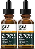 Gaia Herbs Wormwood Black Walnut Supreme, Liquid Herbal Extract, 1 Ounce (Pack of 2) - Supports Healthy Intestinal Flora & GI Tract Health