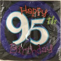 Happy 95th Birthday Paper Napkins, 16 Count, 3PLY