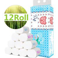CATSAYS 12 Roll Toilet Paper Ultra Soft & Strong 4-Ply Bath Paper Recycled Tissue Toilet Paper Bulk for Family Restaurant Hotel (Bear)