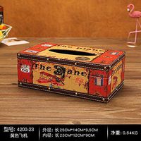 T-ZJHC European Creative Retro Tissue Box Home Room Bedroom Napkins Tray Living Room Coffee Table Storage, Navy