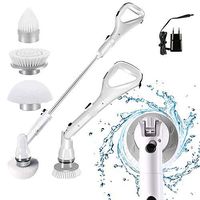 Electric Spin Scrubber Long Handle 360 Cordless Scrubbers with 3 Replaceable Brush Heads Power Cleaning Brush for Bathroom Tub Tile Cleaning Masthome
