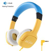 Kids Headphone with 85dB Volume Limited Hearing Protection, Music Sharing Function, Bligli Wired On-Ear Headsets for Children Youngster (Yellow-Blue)