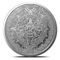 1 oz .999 Aztec Calendar Stone, Eagle Warrior Emperor of Tenochtitlan New