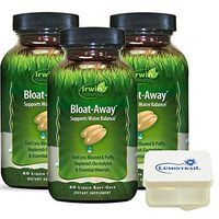 Irwin Naturals Bloat-Away Relief Water Balance Support Replenish Electrolytes & Essential Minerals - 60 (180 Total) Soft-Gels - 3 Pack Bundle with a Lumintrail Pill Case
