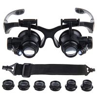 10X/15X/20X/25X Head Mount Magnifier with LED Light for Jeweler Watch Repair Reading Magnifying Glasses