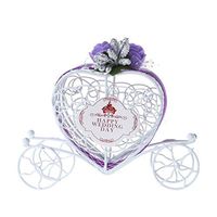 Ladaidra Cinderella Carriage Chocolate Candy Box Birthday Wedding Party Favour Decor Gift (Purple)