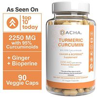 DACHA Tumeric Curcumin Supplement - 2250mg Joint Support Supplements Turmeric with Black Pepper Bioperine Ginger 95% Curcuminoids Anti Inflammatory Capsules Antioxidant Back Pain Relief