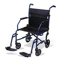 Carex Transport Wheelchair - 19 inch Seat - Folding Transport Chair with Foot Rests - Foldable Wheel Chair for Travel and Storage