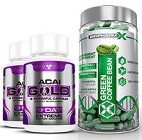 Biopharm-X Green Coffee Bean Extract & Acai Berry Gold : Max Strength Diet/Detox & Weight Loss Bundle (1 Month Supply)