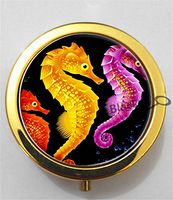 BlackKey Seahorse 3-Compartment Decorative Pocket Gift Box Case Organizer for Pill, Color 2 -2213