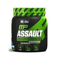 MusclePharm Assault Sport Pre-Workout Powder with High-Dose Energy, Focus, Strength, and Endurance with Creatine, Taurine, and Caffeine, Blue Raspberry, Energy Drink Powder, 30 Servings