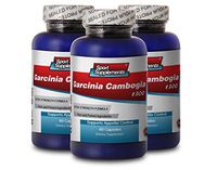 Pure Garcinia CAMBOGIA Premium Extract 1300 - Burn Fat Boost Metabolism - 3 Bottles 180 Capsules