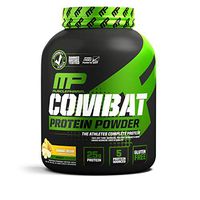 MusclePharm Combat Protein Powder, Essential Whey Protein Powder, Isolate Whey Protein, Casein and Egg Protein with BCAAs and Glutamine for Recovery, Banana Cream, 4-Pound, 54 Servings