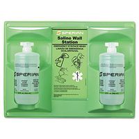 Honeywell 3200046200CT Saline Eye Wash Wall Station, 32oz Bottle, 2 Bottles/Station, 4 Carton