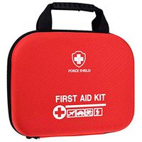First Aid Kit by Force Shield – Essential First Aid Supplies for Office, School, Home Use, Travel, Car – FDA-Approved – Water Resistant Case – Bonus First Aid eBook Guide