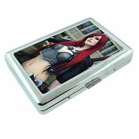 Cosplay Pin Up Girls Costume Dress Up USA S15 Silver Cigarette Case Metal Wallet Id Holder 4" X 2.75" RFID Protection