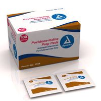 Dynarex 1108 Dynarex Povidone Iodine Prep Pads (3 Boxes of 100)