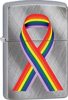 Zippo Personalized Message Engraved on Backside Rainbow Ribbon Windproof Lighter