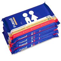 Puresh Flushable Wipes for Adults, Large Unscented Wet Wipes with Vitamin-E & Aloe for at-Home Use, Better Cleaning Than Dry Toilet Paper, Septic and Sewer Safe (40 Count 4 Pack Total 160 Wipes)