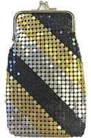 Eclipse Luxury Mesh Stripe Sequin Cigarette Case Pouch, Coin Purse, 100s, 3233