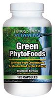 LifeSource Vitamins Green Phyto Foods 120 Capsules - 27 Organic Veggies - 72 Minerals - Free Priority Shipping-