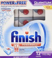 Finish Quantum Dishwasher Detergent, Power & Free, 12 ea