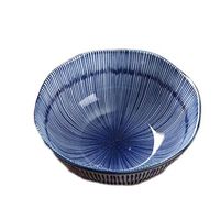 AXZHYX Bowl Kitchenware Ceramic Tableware Bowl Home Rice Bowl Underglaze Color Wave Ceramic Bowl Hotel Tableware Home Noodles Boiled Fish Soup Bowl (Color : L)