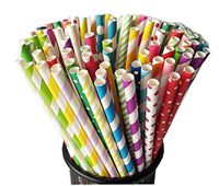 Flexible Juice Disposable Drinking Straws Party Paper Straws Decorative Straws(100 Pieces)