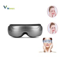 Eye Massager Winnes Electric Portable Eye Massager with Air Pressure Heat Digital Mask Machine Intelligent Air Pressure Vibration Massage for Eye Relief (Gray)