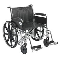 Drive Sentra EC Heavy Duty Wheelchair, Detachable Full Arms, Swing Away Footrests, 24" Seat, Model - STD24ECDFA-SF