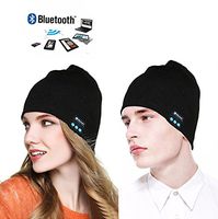 Bluetooth Beanie Hat Outdoor Sports Wireless Headset Unisex Music Hat Knit Washable Cap with Built-in Stereo Speakers and Microphone for Running Skiing Skating Hiking Fishing Black
