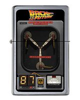 Back to The Future Flux Capacitor Flip Top Lighter Brushed Chrome Vinyl Image and tin