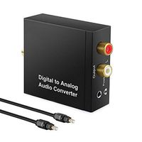 Usee Digital to Analog Converter DAC Digital SPDIF Toslink Optical Coax to Analog Stereo Audio L/R Converter Adapter with Optical Cable 3.5mm Jack Output for PS3 PS4 HDTV Blu Ray DVD Sky HD